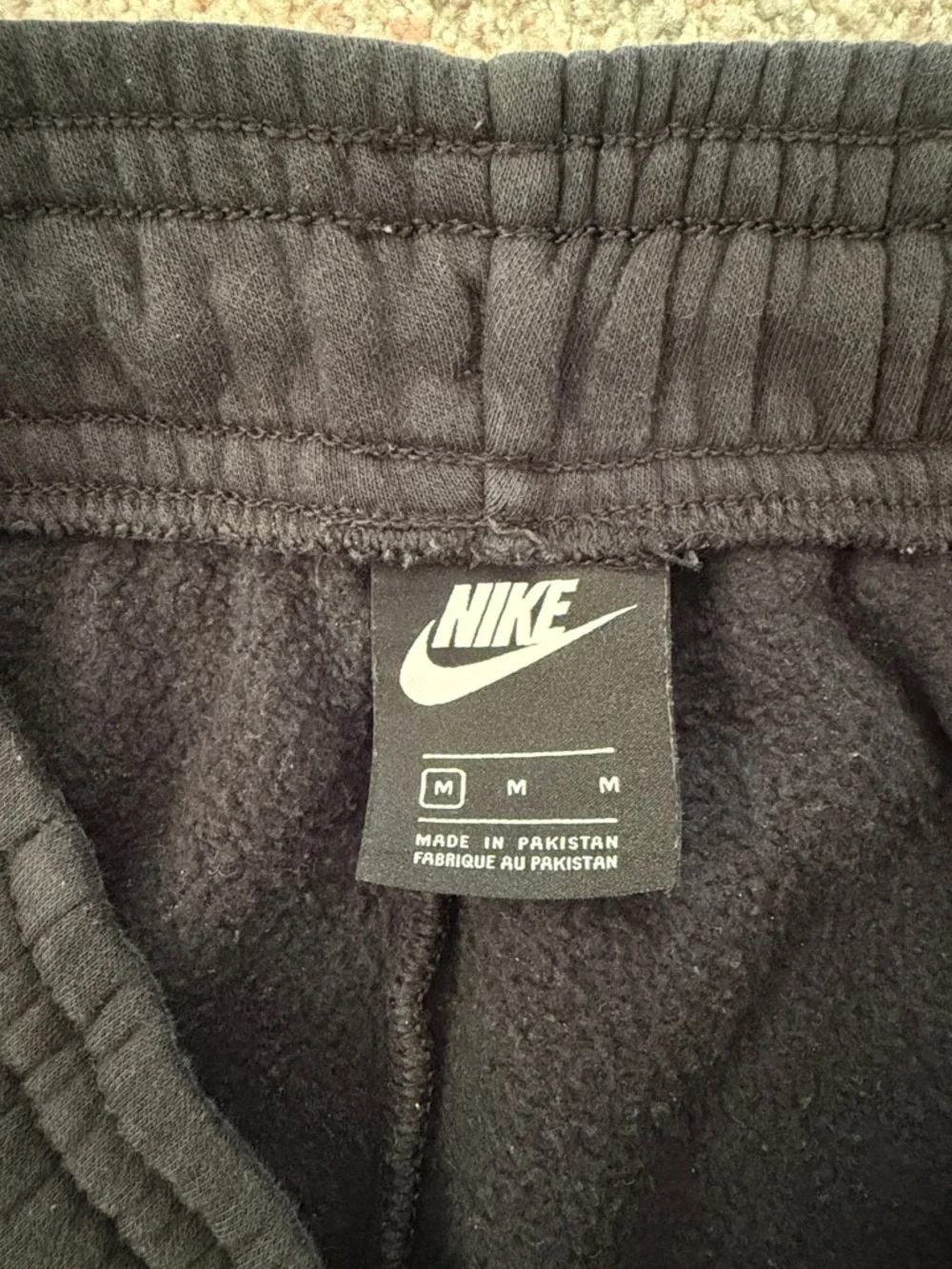 Nike Black Track Pants with White Swoosh